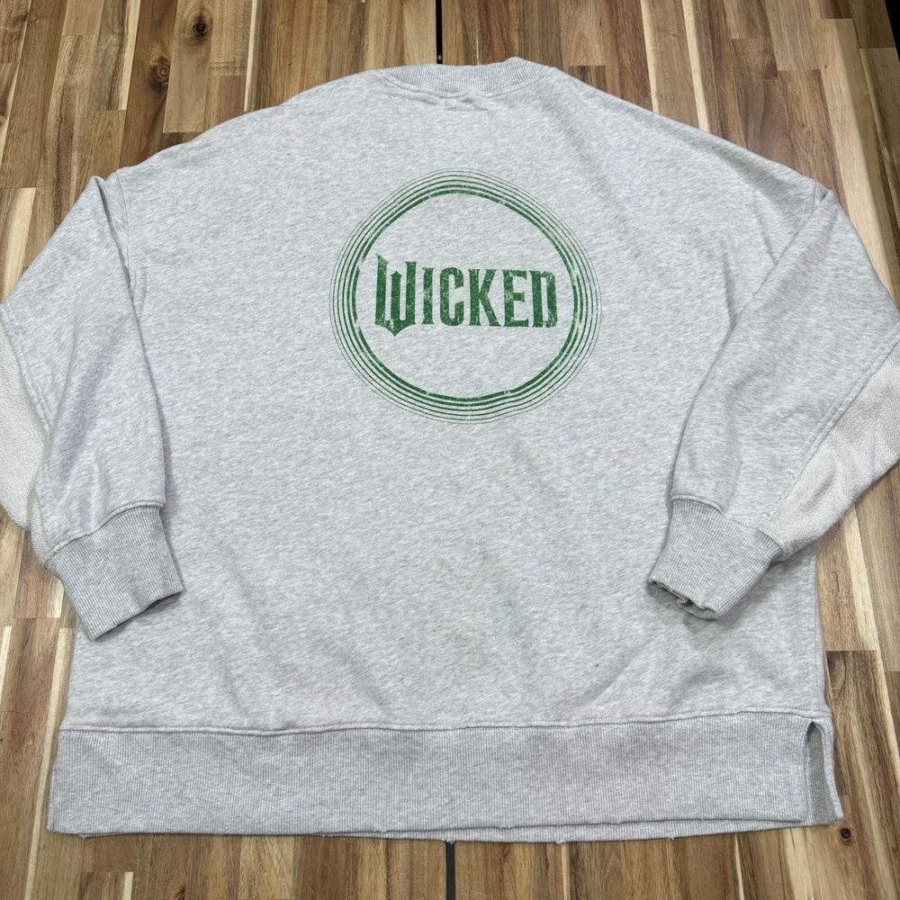 Aerie x Wicked Sweatshirt Womens L Gray Crewneck Fleece Oversized Movie - Picture 4 of 8